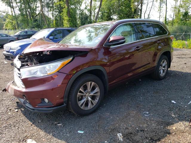 5TDJKRFH9ES009896 - 2014 TOYOTA HIGHLANDER XLE Bordo foto 1