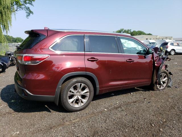 5TDJKRFH9ES009896 - 2014 TOYOTA HIGHLANDER XLE Bordo foto 3