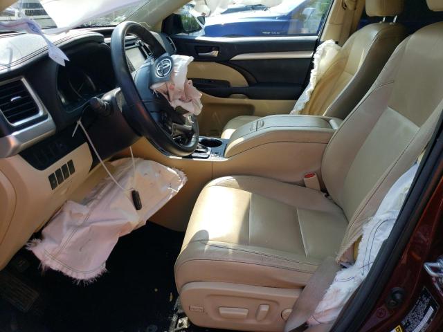 5TDJKRFH9ES009896 - 2014 TOYOTA HIGHLANDER XLE Bordo foto 7