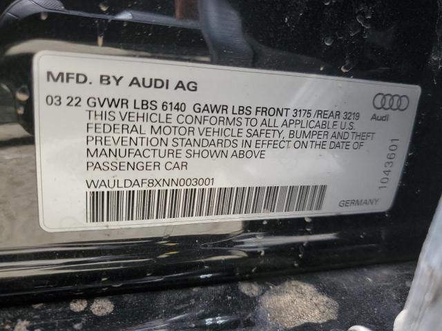 WAULDAF8XNN003001 - 2022 AUDI A8 L 黑色 照片 12