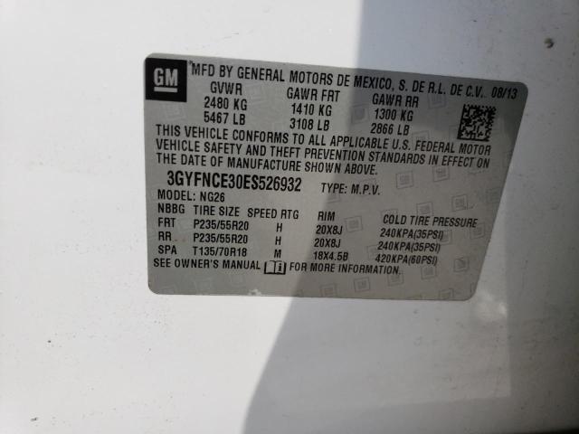 3GYFNCE30ES526932 - 2014 CADILLAC SRX PERFORMANCE COLLECTION Biały zdjęcie 13