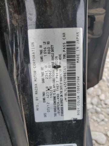 JM1BL1L45C1698561 - 2012 MAZDA SPEED 3 BLACK photo 12