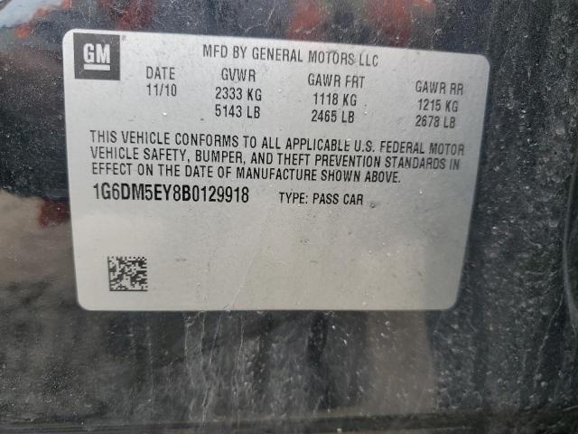 1G6DM5EY8B0129918 - 2011 CADILLAC CTS PERFORMANCE COLLECTION Қара фото 12