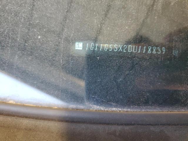 1G11G5SX2DU118839 - 2013 CHEVROLET MALIBU 3LT შავი ფოტო 12