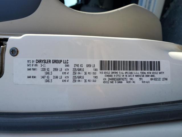 2A4RR8DG6BR702751 - 2011 CHRYSLER TOWN & COU TOURING L WHITE photo 13