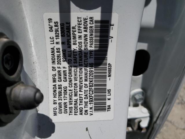 19XFC2F82KE209146 - 2019 HONDA CIVIC SPORT 白色 照片 13