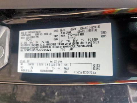 1FMCU0F75JUD04226 - 2018 FORD ESCAPE S 黑色 照片 13