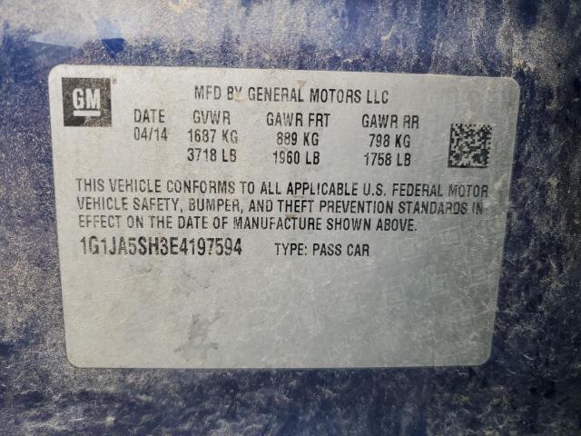 1G1JA5SH3E4197594 - 2014 CHEVROLET SONIC LS 蓝色 照片 12