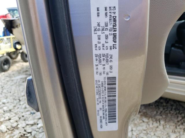 2C4RC1CG6DR691933 - 2013 CHRYSLER TOWN & COU TOURING L BEIGE photo 13