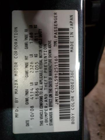 JM1BK34L591251161 - 2009 MAZDA SPEED 3 Көк фото 13
