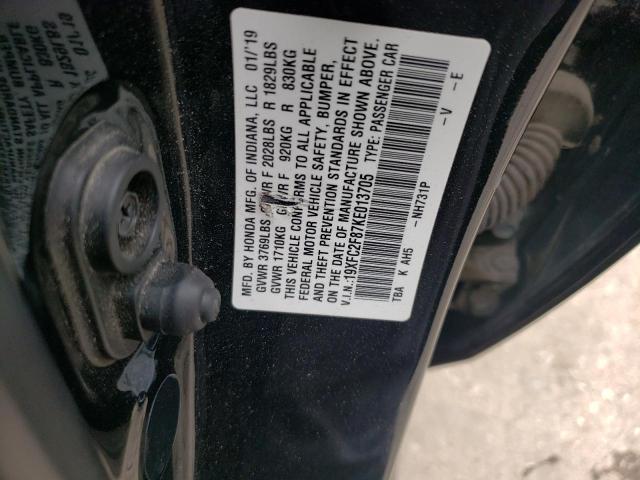 19XFC2F87KE013705 - 2019 HONDA CIVIC SPORT 黑色 照片 12