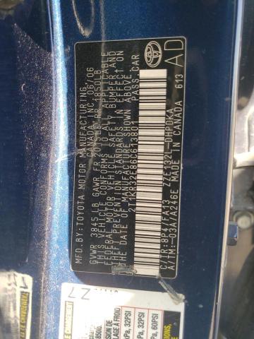 2T1KR32E86C613801 - 2006 TOYOTA COROLLA MA XR BLUE photo 12