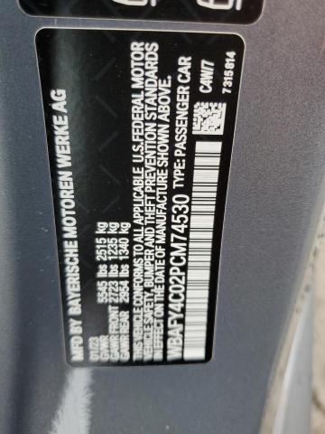 WBAFY4C02PCM74530 - 2023 BMW M850XI GRAY photo 12