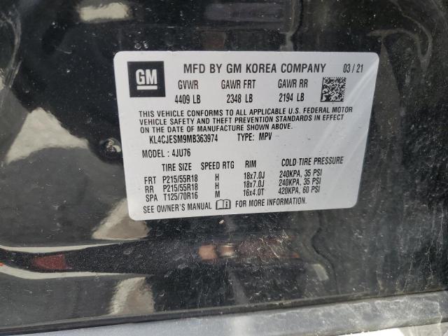 KL4CJESM9MB363974 - 2021 BUICK ENCORE PREFERRED BLACK photo 13