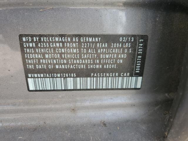 WVWNM7AJ1DW126185 - 2013 VOLKSWAGEN GOLF GRAY photo 12