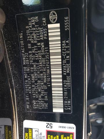 4T1G11AK4PU735211 - 2023 TOYOTA CAMRY SE NIGHT SHADE BLACK photo 12