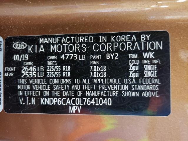 KNDP6CAC0L7641040 - 2020 KIA SPORTAGE S ORANGE photo 13