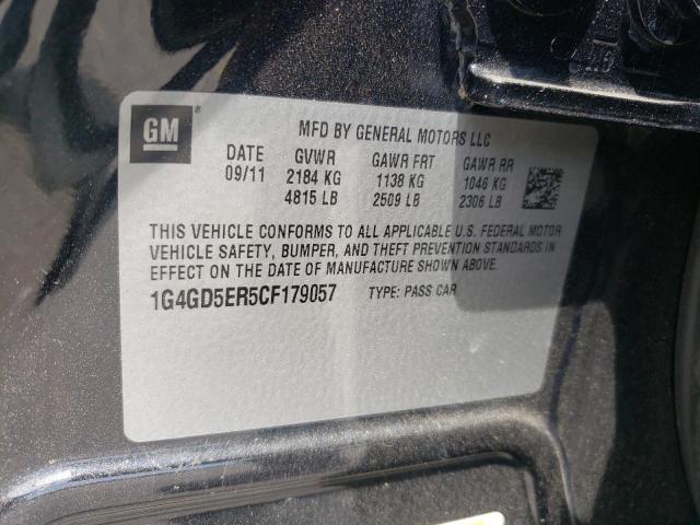 1G4GD5ER5CF179057 - 2012 BUICK LACROSSE PREMIUM 黑色 照片 12