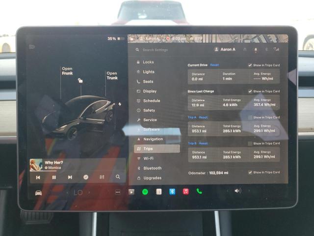 5YJ3E1EA4KF306516 - 2019 TESLA MODEL 3 BLACK photo 9