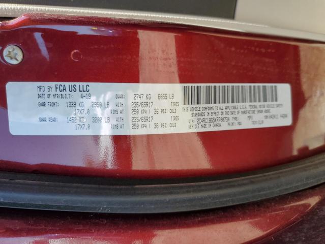 2C4RC1BG5KR700734 - 2019 CHRYSLER PACIFICA TOURING L Tünd qırmızı foto 12