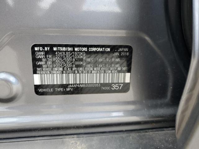 JA4AP4AW9JU002053 - 2018 MITSUBISHI OUTLANDER SEL GRAY photo 14