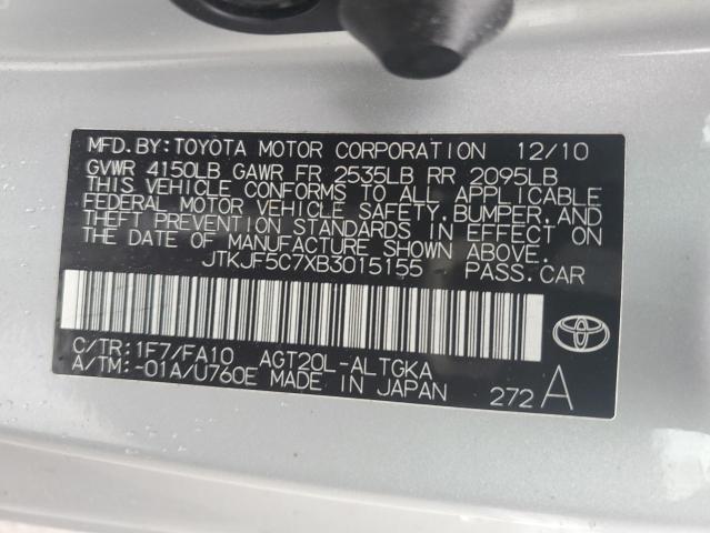 JTKJF5C7XB3015155 - 2011 TOYOTA SCION TC Gümüş foto 12