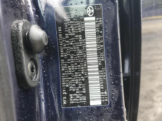 5YFEPMAE2NP319626 - 2022 TOYOTA COROLLA LE 蓝色 照片 12