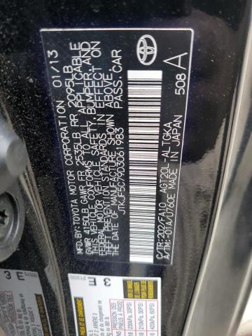 JTKJF5C79D3061983 - 2013 TOYOTA SCION TC 黑色 照片 12