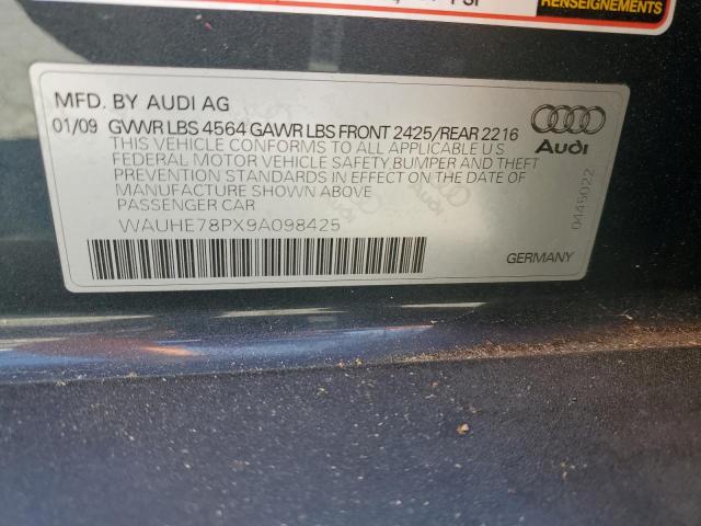 WAUHE78PX9A098425 - 2009 AUDI A3 2.0T BLACK photo 12