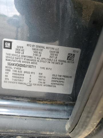 5GAKVCKD8DJ190711 - 2013 BUICK ENCLAVE GRAY photo 13