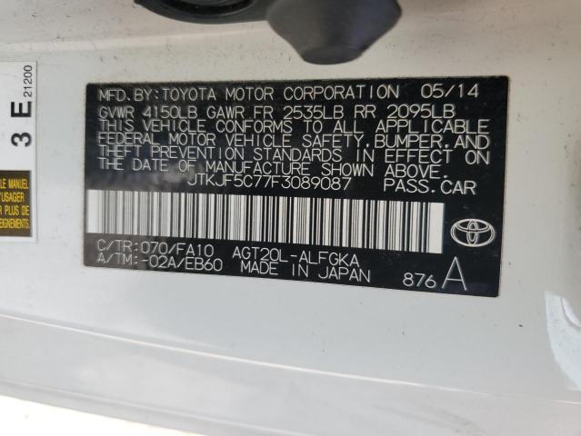 JTKJF5C77F3089087 - 2015 TOYOTA SCION TC 白色 照片 13