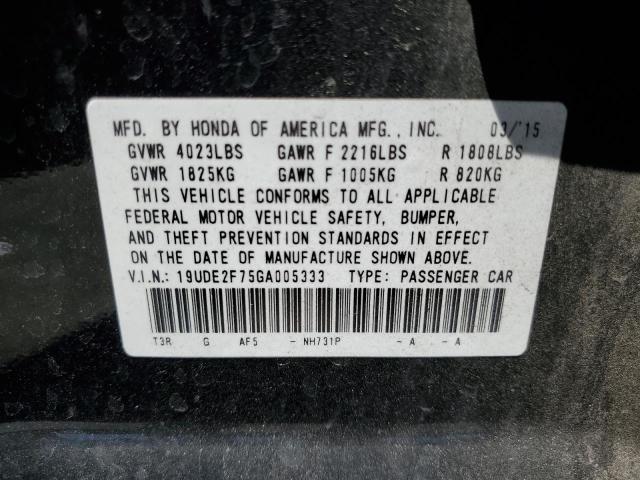 19UDE2F75GA005333 - 2016 ACURA ILX PREMIUM TECH BLACK photo 12