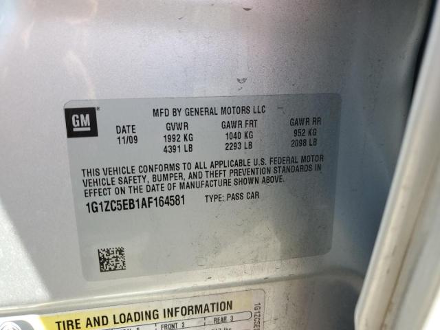 1G1ZC5EB1AF164581 - 2010 CHEVROLET MALIBU 1LT 银色 照片 12