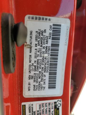 5Y2SL63815Z437965 - 2005 PONTIAC VIBE RED photo 12