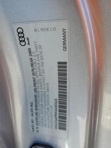 WAUCGAFR5FA045424 - 2015 AUDI S5 PREMIUM PLUS 银色 照片 12