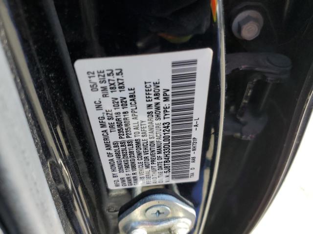 5J8TB4H33DL001243 - 2013 ACURA RDX BLACK photo 13