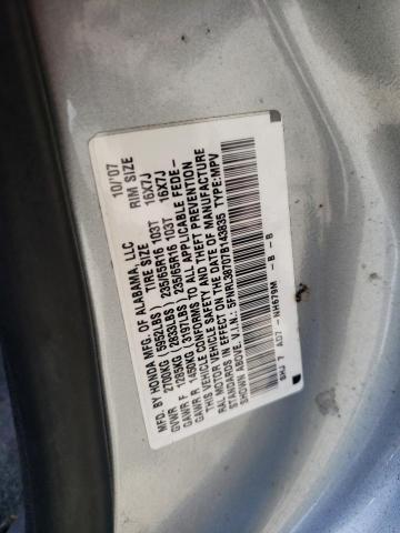 5FNRL38707B143835 - 2007 HONDA ODYSSEY EXL SILVER photo 13