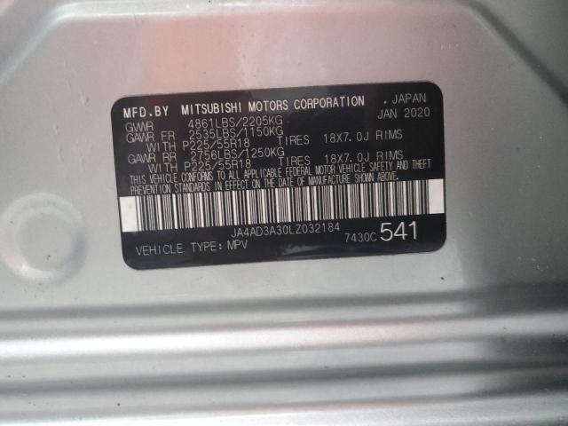 JA4AD3A30LZ032184 - 2020 MITSUBISHI OUTLANDER SE SILVER photo 13