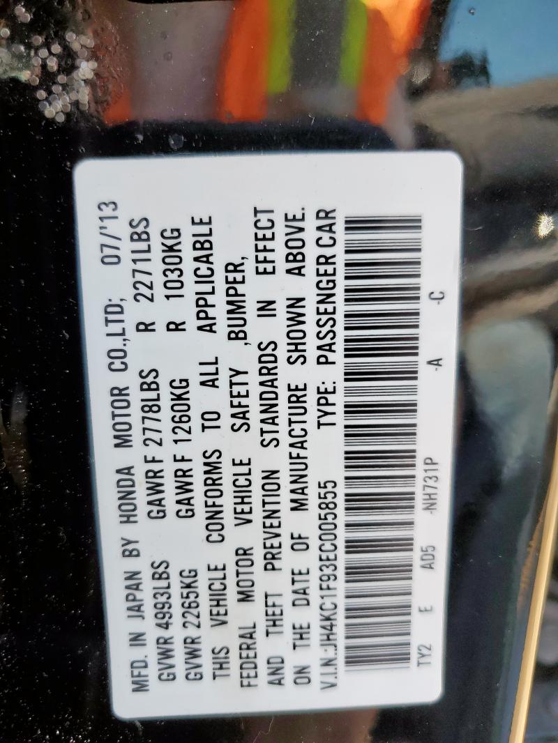 JH4KC1F93EC005855 - 2014 ACURA RLX ADVANCE BLACK photo 12