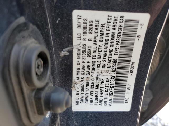 19XFC1F3XHE025466 - 2017 HONDA CIVIC EX CHARCOAL photo 12