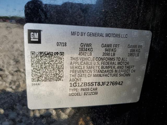 1G1ZB5ST8JF276942 - 2018 CHEVROLET MALIBU LS BLACK photo 13