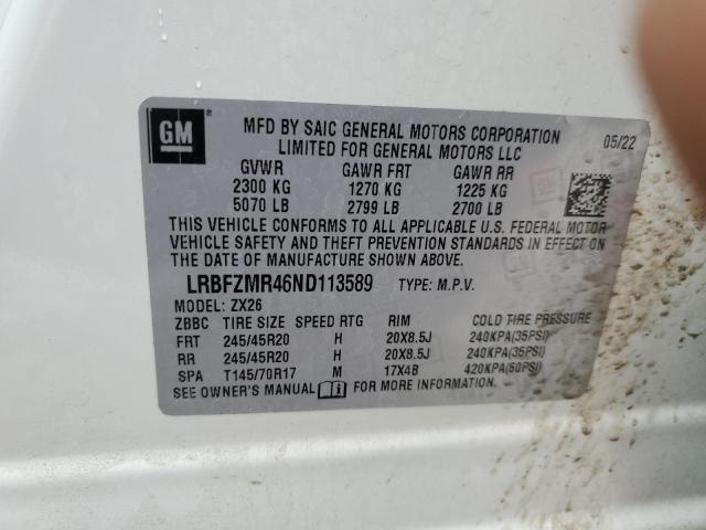 LRBFZMR46ND113589 - 2022 BUICK ENVISION PREFERRED WHITE photo 13