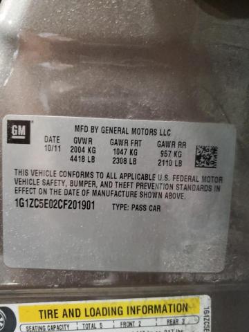 1G1ZC5E02CF201901 - 2012 CHEVROLET MALIBU 1LT 灰色 照片 12