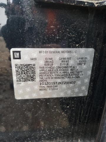 1G1ZG5ST2KF210437 - 2019 CHEVROLET MALIBU RS BLACK photo 12