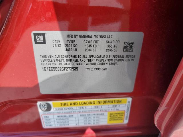 1G1ZC5E02CF273939 - 2012 CHEVROLET MALIBU 1LT RED photo 12