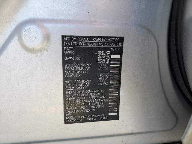 KNMAT2MV9JP504911 - 2018 NISSAN ROGUE S SILVER photo 13