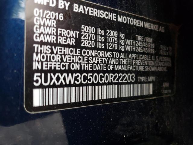 5UXXW3C50G0R22203 - 2016 BMW X4 XDRIVE28I BLUE photo 13