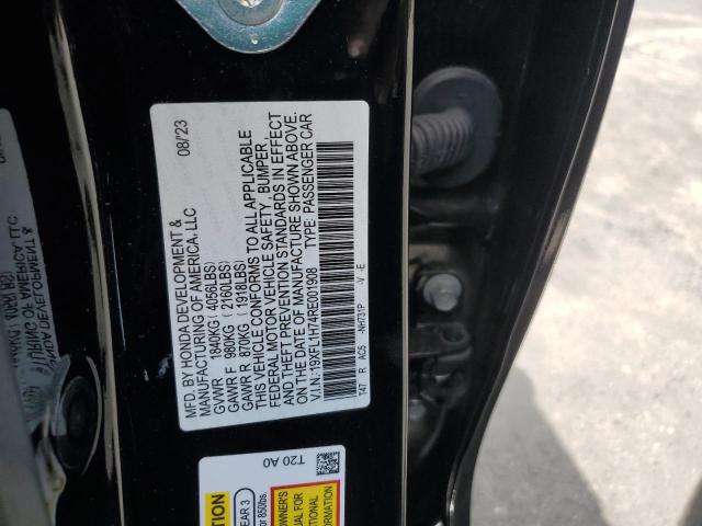 19XFL1H74RE001908 - 2024 HONDA CIVIC EXL BLACK photo 12