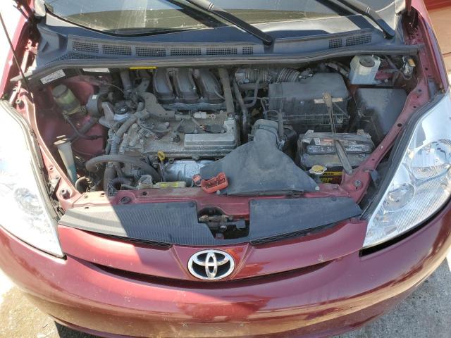 5TDZK23C18S126587 - 2008 TOYOTA SIENNA CE BURGUNDY photo 12