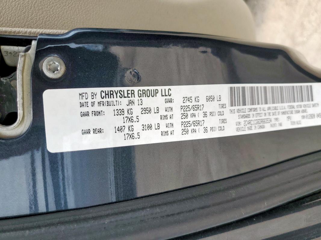 2C4RC1CG6DR663534 - 2013 CHRYSLER TOWN & COU TOURING L BLUE photo 14